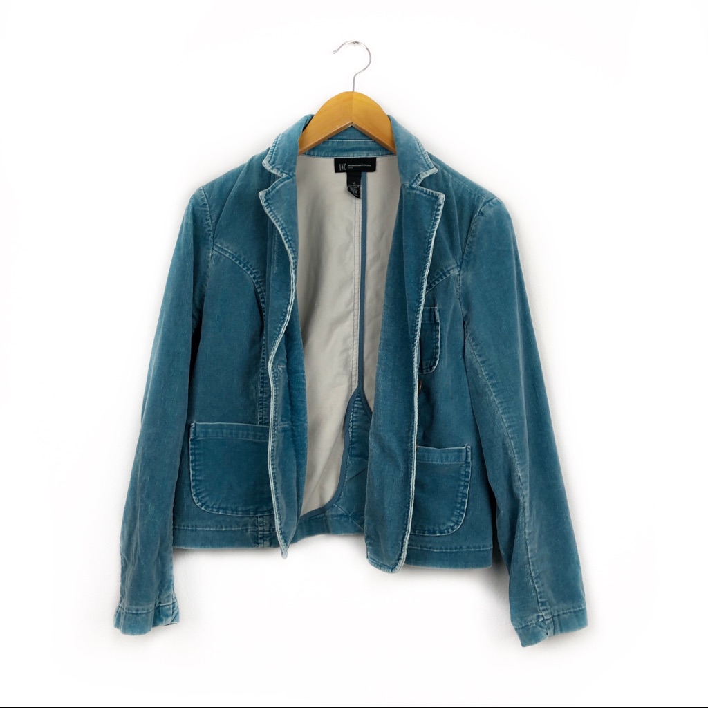 International Concepts Blue Corduroy Jacket Medium